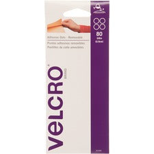 VELCRO Brand Adhesive Dots . Removable 3/8in Dots. Clear . 80 ct.