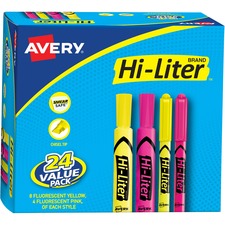 Avery&reg; Hi-Liter Desk/Pen-Style Combo Pack - SmearSafe