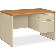 HON 38000 Series Single Pedestal Desk - 2-Drawer