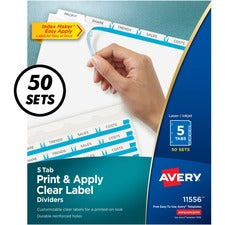 Avery&reg; Print & Apply Clear Label Dividers - Index Maker Easy Apply Label Strip