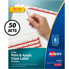 Avery&reg; Print & Apply Clear Label Dividers - Index Maker Easy Apply Label Strip