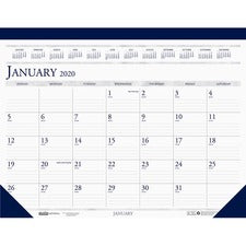 House of Doolittle Deep Blue Print 18.5" Desk Pad Calendar