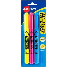 Avery&reg; Hi-Liter Pen-Style Highlighters - SmearSafe
