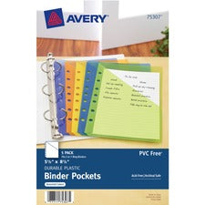 Avery&reg; Mini Binder Pockets - Slash Openings - For 3-Ring and 7-Ring Binders