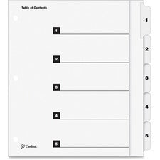 Cardinal OneStep Index System 5-Tab Dividers