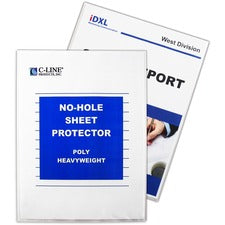 C-Line No-Hole Heavyweight Poly Sheet Protectors