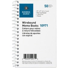 Business Source Side Wirebound Ruled Memo Book