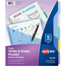 Avery&reg; Write & Erase Durable Dividers with Pockets