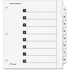 Cardinal Extra Wide Table of Content 8-Tab Dividers