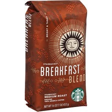 Starbucks Breakfast Blend Medium Roast Ground Coffee 1 Pound Bag Ground