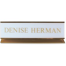 Xstamper Pedestal Aluminum 2"x8" Desk Sign