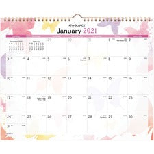 At-A-Glance Watercolors Monthly Wall Calendar