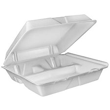 Dart White Foam Hinged Lid Containers