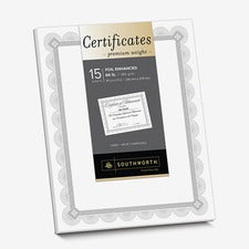Southworth Foil Enhanced Certificates - Spiro Design