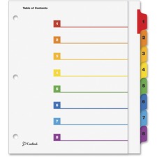 Cardinal Extra Wide Table of Content 8-Tab Dividers