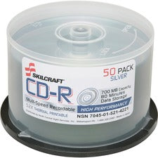 SKILCRAFT CD Recordable Media - CD-R - 52x - 700 MB - 1 Pack Spindle