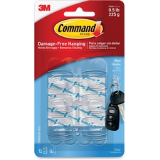 Command&trade; Mini Clear Hooks with Clear Strips