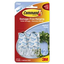 Command Clear Hooks, Medium, 2lb Capacity, 2 Pack