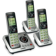 VTech CS6629-3 DECT 6.0 Expandable Cordless Phone with Answering System and Caller ID/Call Waiting, Silver with 3 Handsets