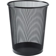 Lorell Black Steel Mesh Round Waste Bin