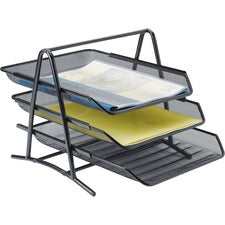 Lorell Steel Mesh 3-Tier Mesh Desk Tray