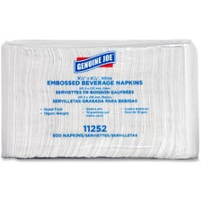 Genuine Joe Quad-fold Square Beverage Napkins