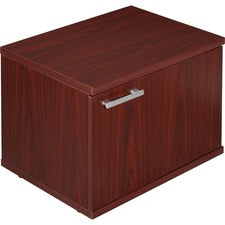 Lorell Concordia Series Mahogany Laminate Desk Ensemble Storage Cabinet