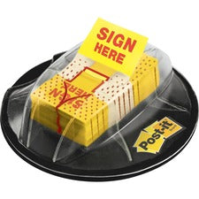 Post-it&reg; 1"W Sign Here Flags in Desk Grip Dispenser