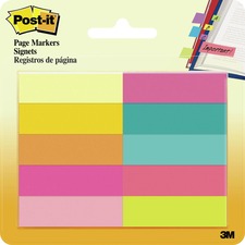 Post-it&reg; Page Markers - 1/2"W - Bright Colors