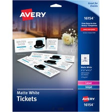 Avery&reg; Perforated Raffle Tickets with Tear-Away Stubs - 2-Sided Printing