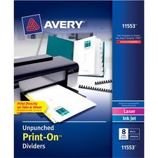 Avery&reg; Customizable Unpunched Print-On Dividers
