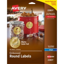 Avery® Easy Peel Embossed Foil Labels
