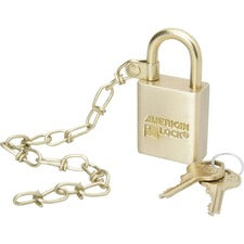 SKILCRAFT Solid Brass Case Padlock with Chain