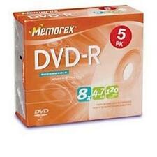 Memorex DVD Recordable Media - DVD-R - 8x - 4.70 GB - 5 Pack Jewel Case