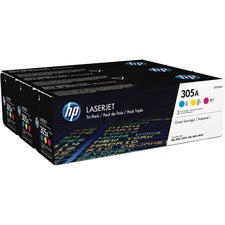 HP 305A CYM (CF370AM) CYM Original Toner Cartridge - Tri-pack