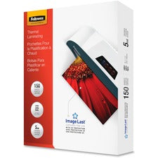 Fellowes Thermal Laminating Pouches - ImageLast&trade;, Jam Free, Letter, 5mil, 150 pack