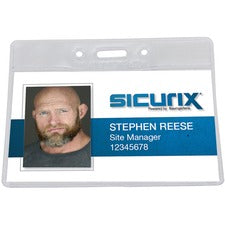 SICURIX Vinyl Punched ID Badge Holders - Horizontal