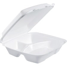 Dart Large 3-compartment Foam Carryout Trays