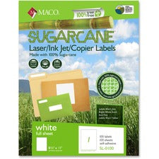MACO Laser / Ink Jet / Copier Sugarcane Full Sheet Labels