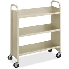 Safco Steel 3-Shelf Single-Sided Book Carts