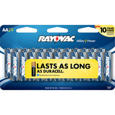 Rayovac 815-24CF2 Mercury Free Alkaline Batteries, AA 24 Pack
