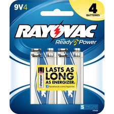 Rayovac A1604-4F Mercury Free Alkaline Batteries, 9V 4 Pk