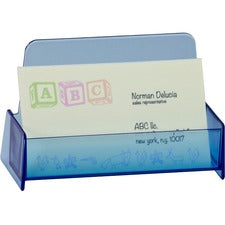 OIC Blue Glacier Business Card Holder, Transparent Blue