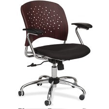 Safco Reve Task Chair Round Plastic Wood Back
