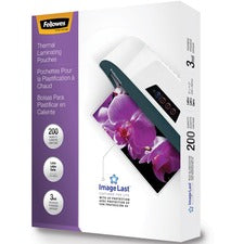 Fellowes Thermal Laminating Pouches - ImageLast™, Jam Free, Letter, 3mil, 200 pack