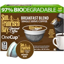 San Francisco Bay OneCup Breakfast Blend 12/Bx - Compostable Single Cup Coffee Pods OneCup