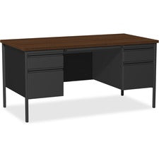 Lorell Fortress Series Double-Pedestal Desk