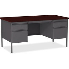 Lorell Fortress Series Double-Pedestal Desk