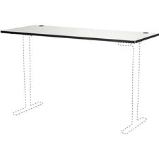 Safco Gray Laminate Electric Height-Adjustable Table Tabletop