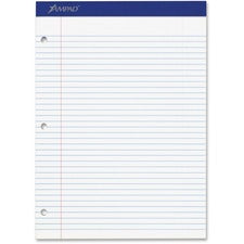 Ampad Perforated 3 Hole Punched Ruled Double Sheet Pads - Letter